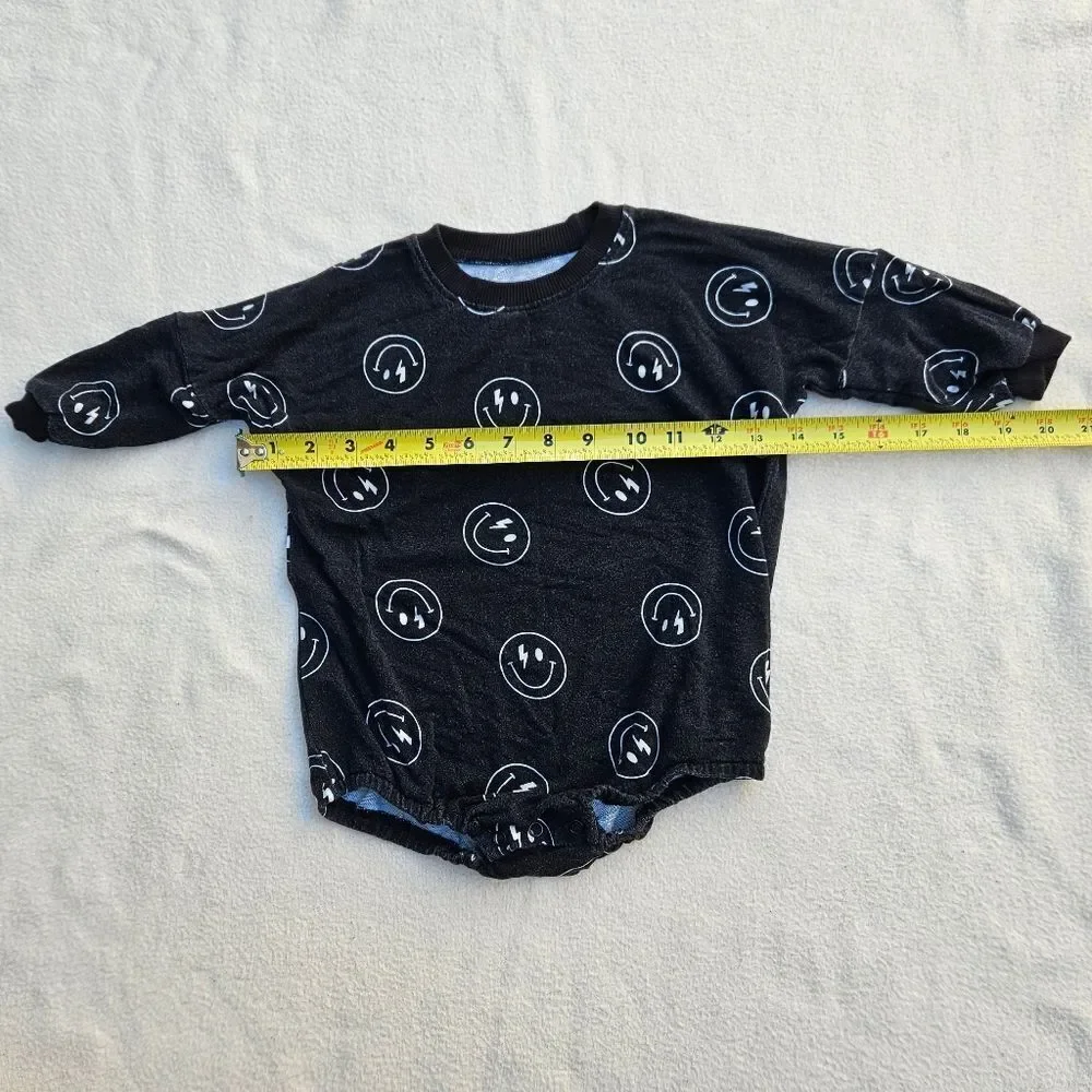 Brixton Phoenix Black and White Smiley Face Bubble Romper 12-18M